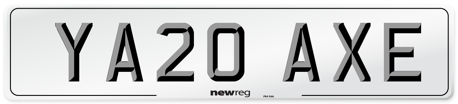 YA20 AXE Number Plate from New Reg